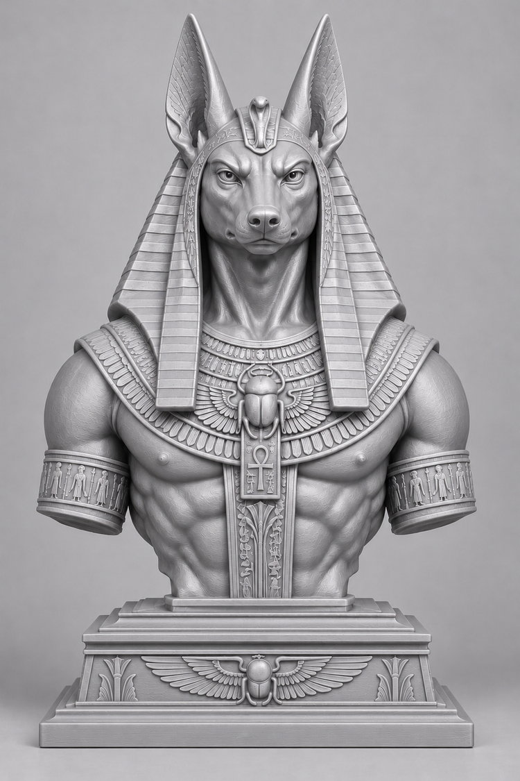 Buste d’Anubis sur socle imprimer en 3D
