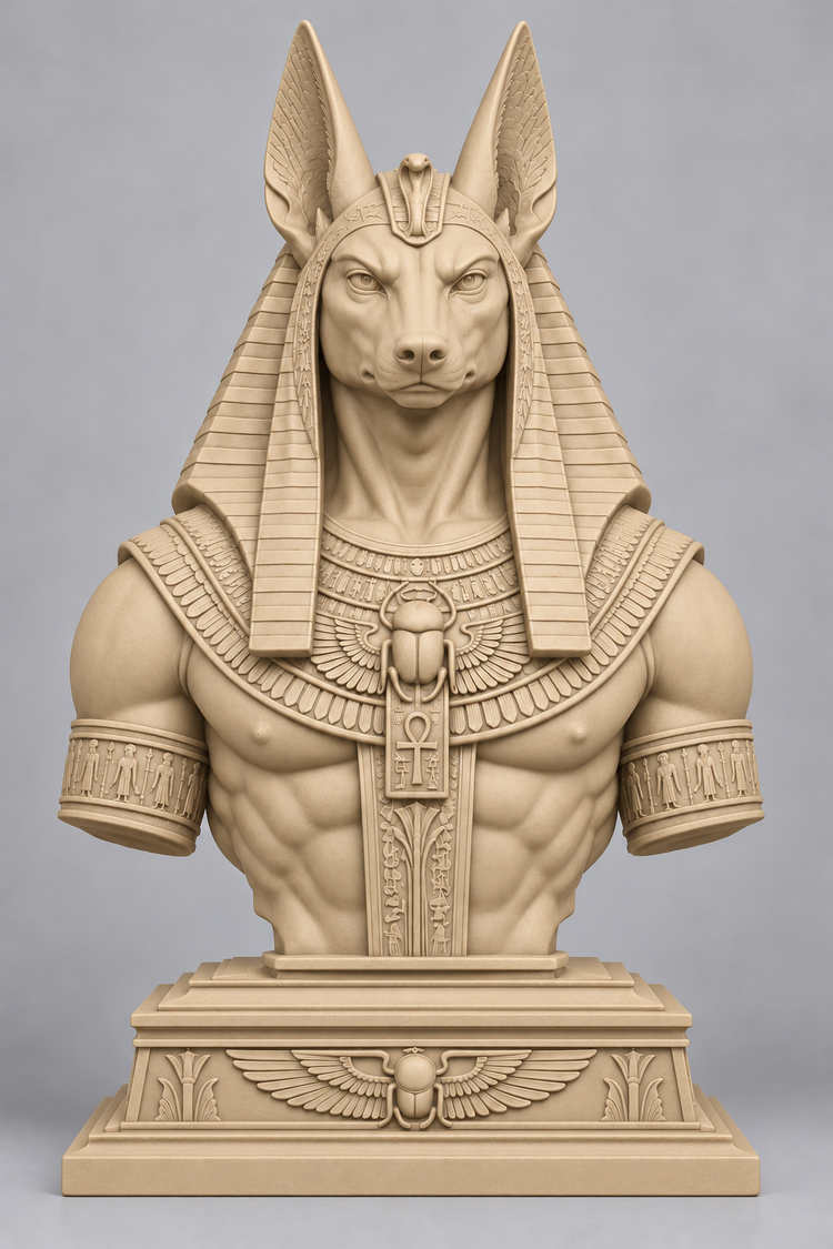 Buste d’Anubis sur socle imprimer en 3D
