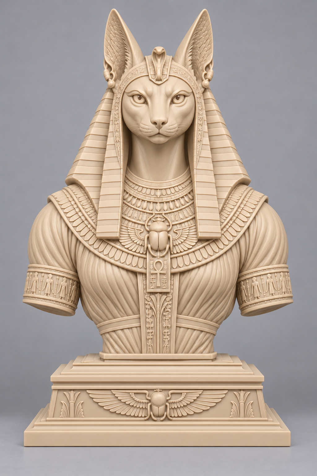 Buste de Bastet sur socle imprimer en 3D