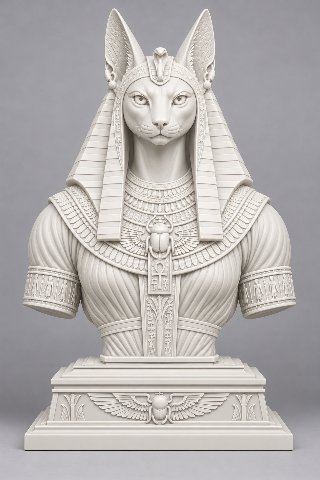 Buste de Bastet sur socle imprimer en 3D