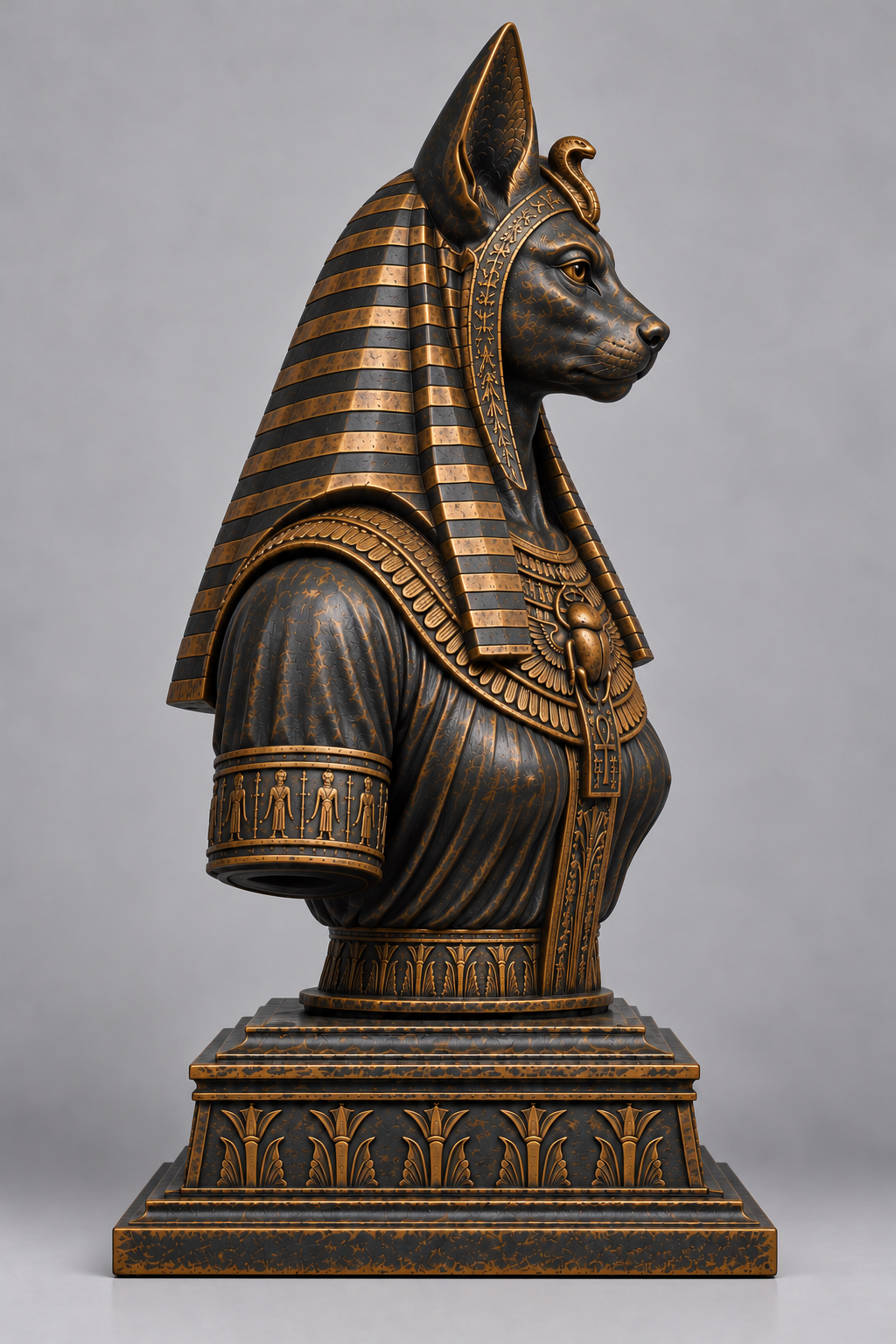 Buste de Bastet sur socle imprimer en 3D