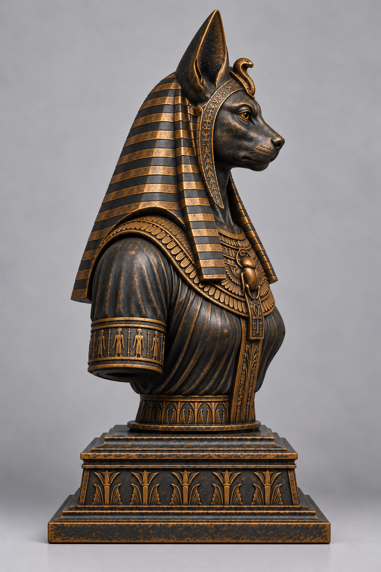 Buste de Bastet sur socle imprimer en 3D