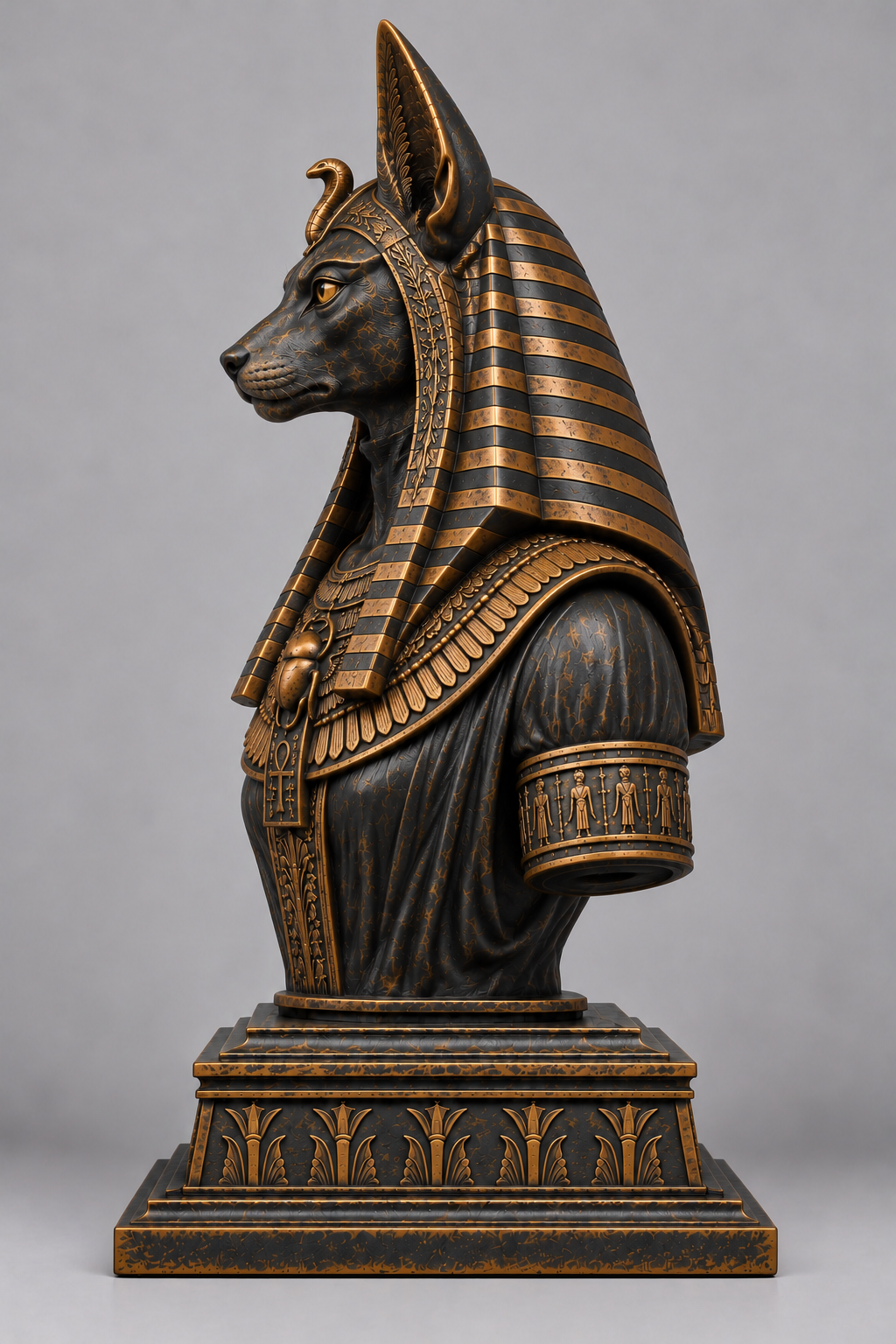 Buste de Bastet sur socle imprimer en 3D
