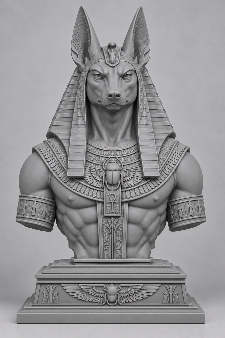 Buste d’Anubis sur socle imprimer en 3D