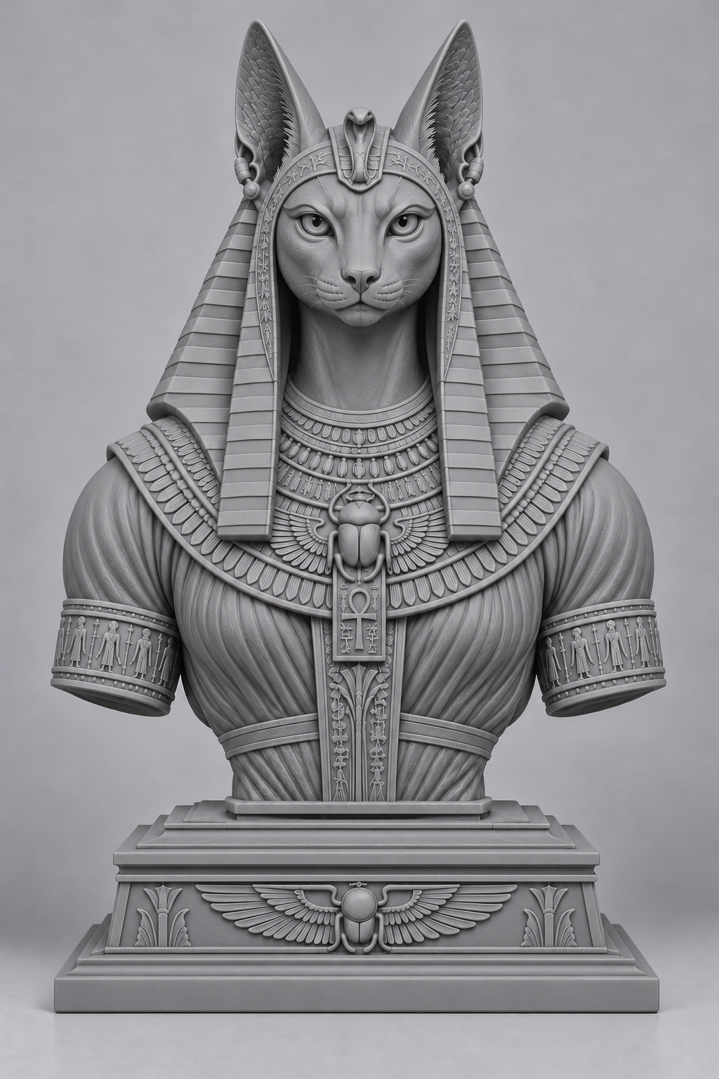 Buste de Bastet sur socle imprimer en 3D