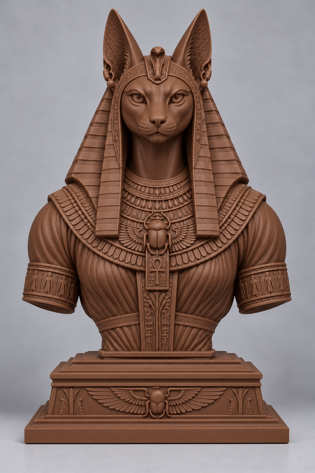 Buste de Bastet sur socle imprimer en 3D