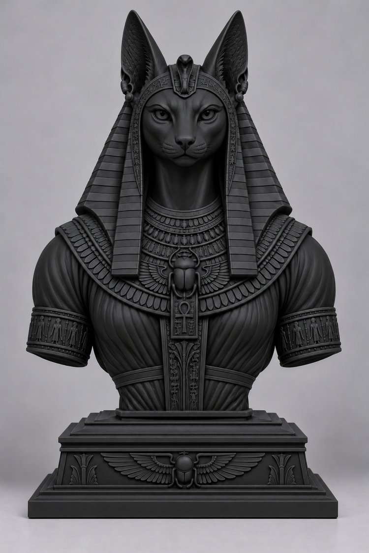 Buste de Bastet sur socle imprimer en 3D