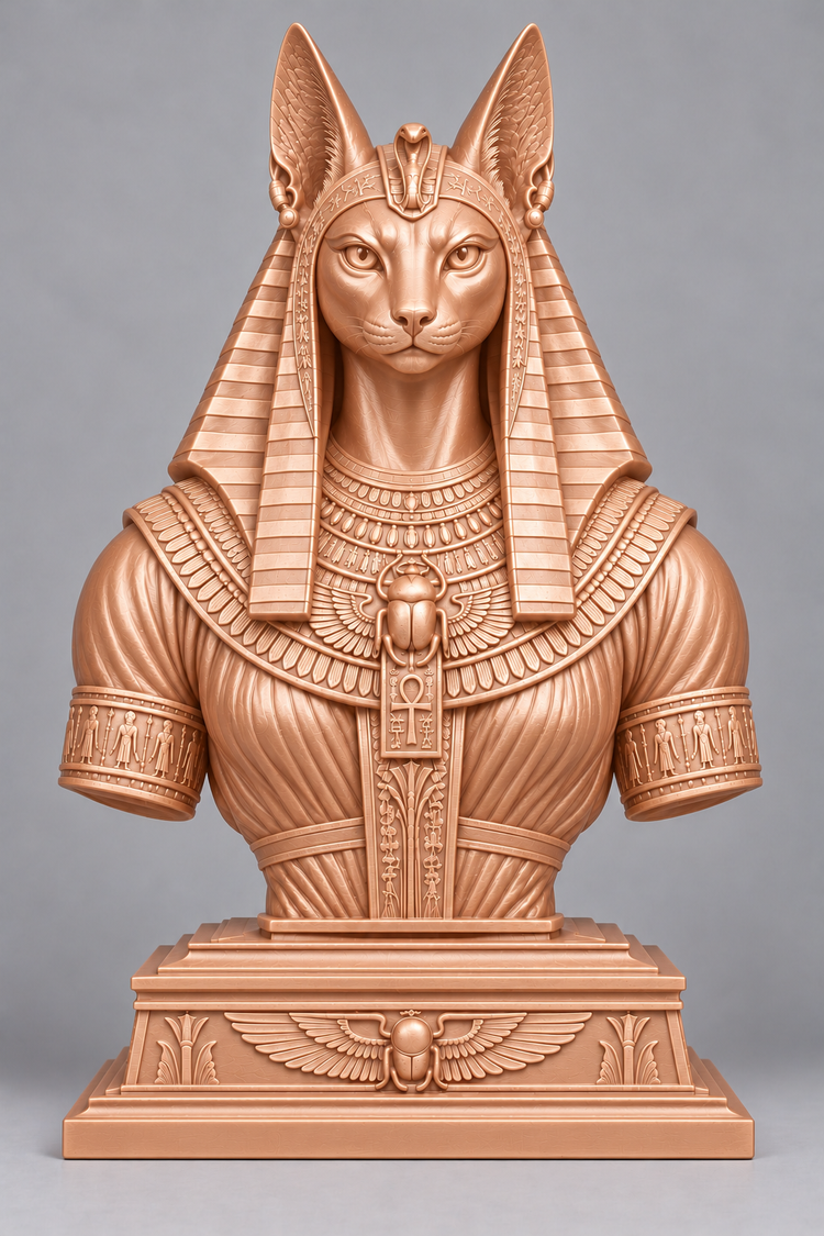Buste de Bastet sur socle imprimer en 3D