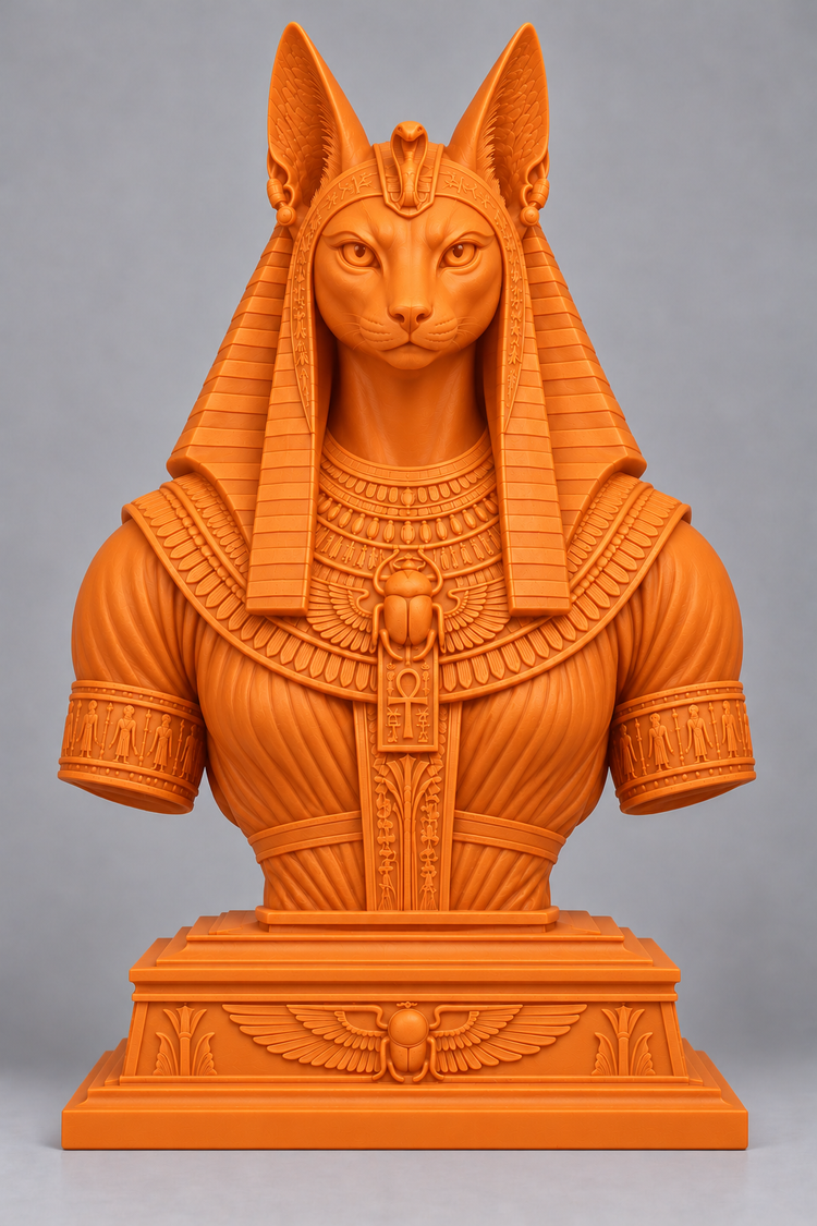 Buste de Bastet sur socle imprimer en 3D