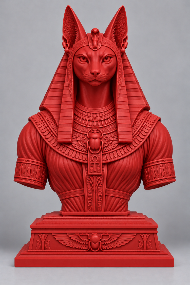 Buste de Bastet sur socle imprimer en 3D
