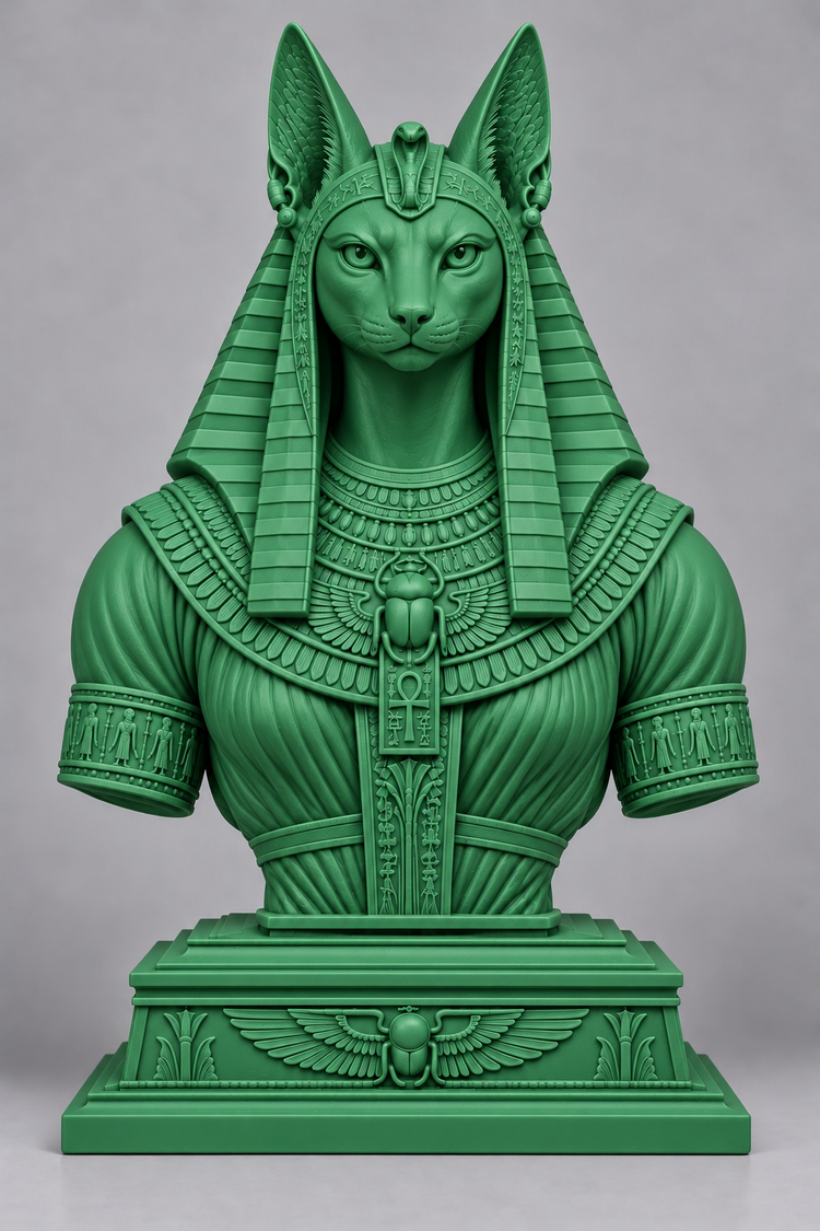 Buste de Bastet sur socle imprimer en 3D