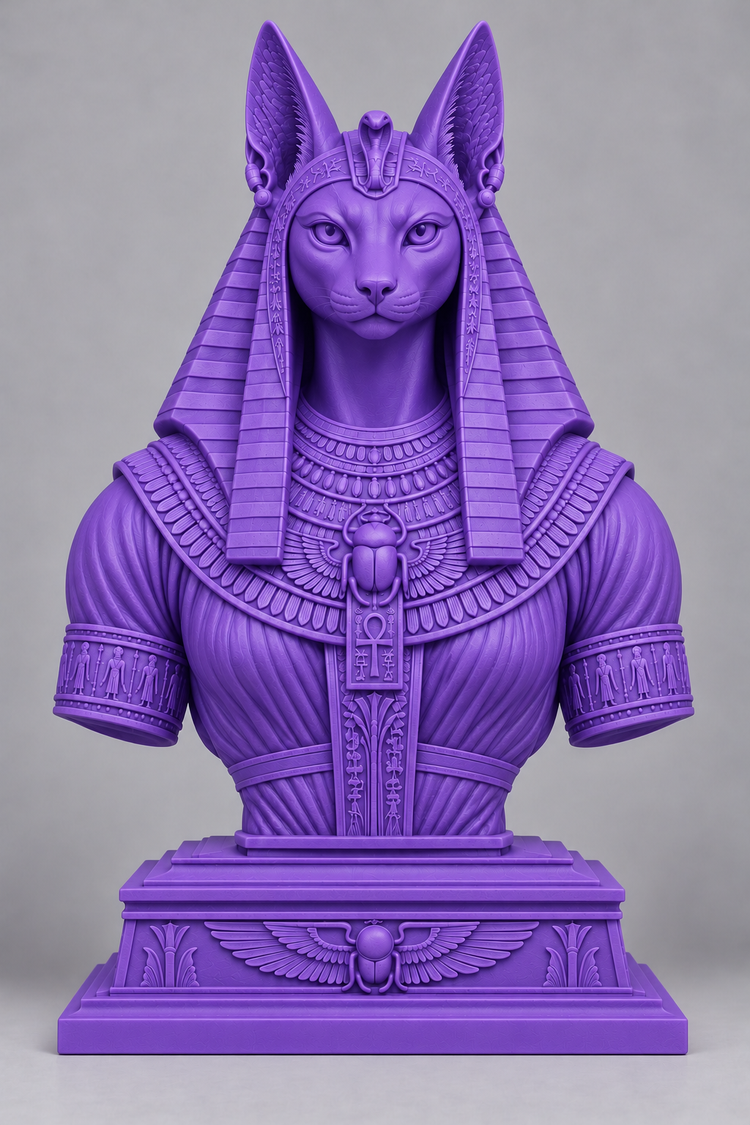 Buste de Bastet sur socle imprimer en 3D